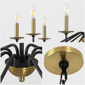 Wicklow 40" 8-Light Bohemian Farmhouse Iron LED Chandelier